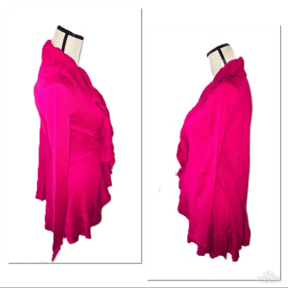 ‼️🔥NWT TRACY NEGOSHIAN Fuschia Silk Cardigan🔥‼️ - Picture 3 of 8